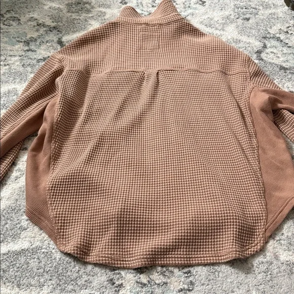 Aerie LumberJane Waffle Shirt in the color toasty - Picture 8 of 10